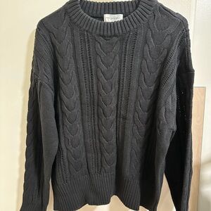 Cable Knit Black Sweater
